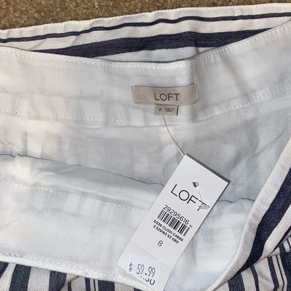 White and navy striped midi skirt - Picture 2 of 5